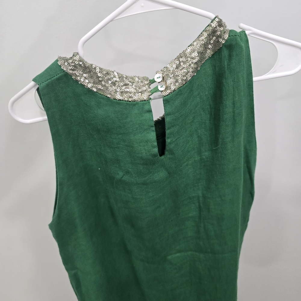 Juicy Couture Green Dress with Silver Sequin Collar